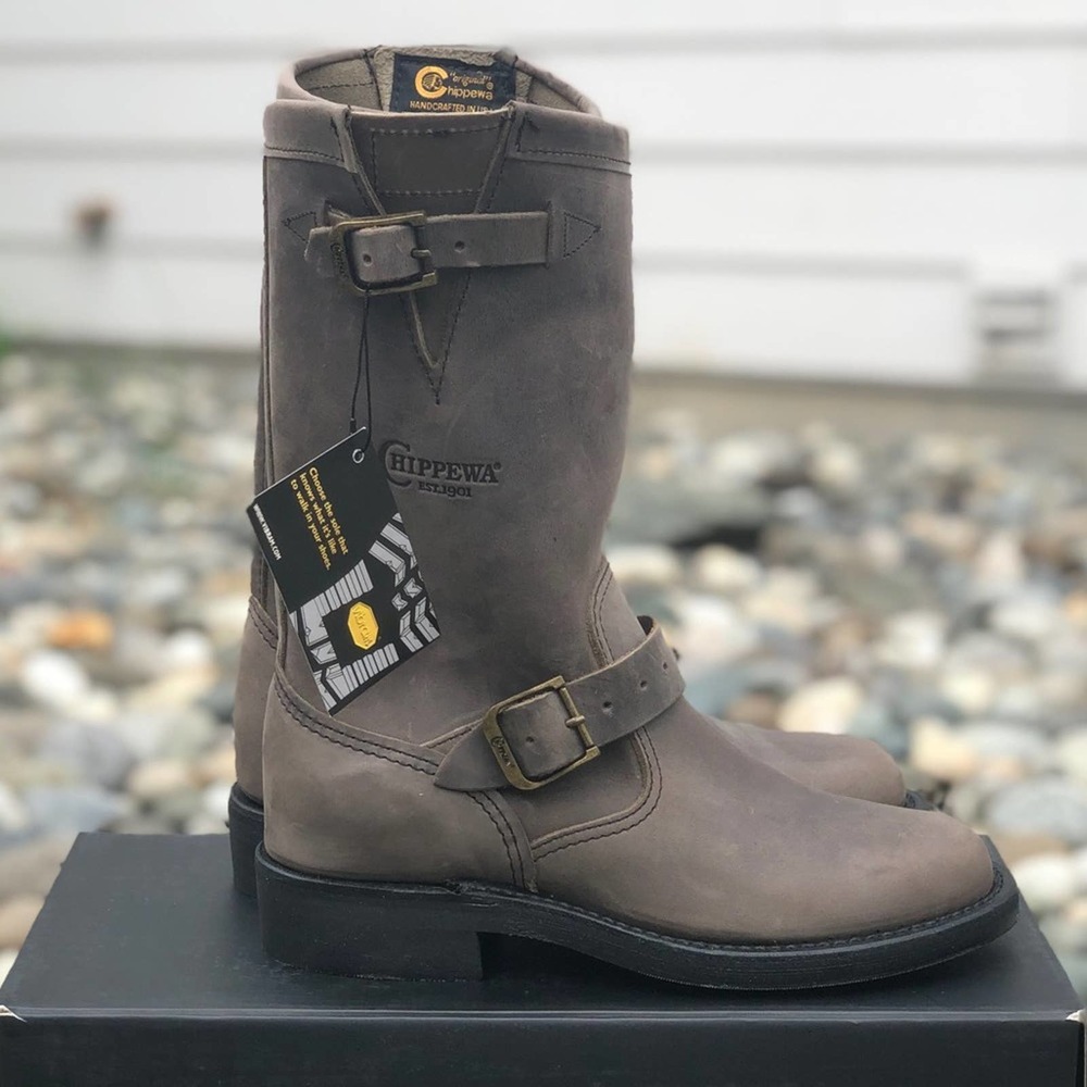 Chippewa 11" Grey Crazy Horse Ladies Engineer Boot